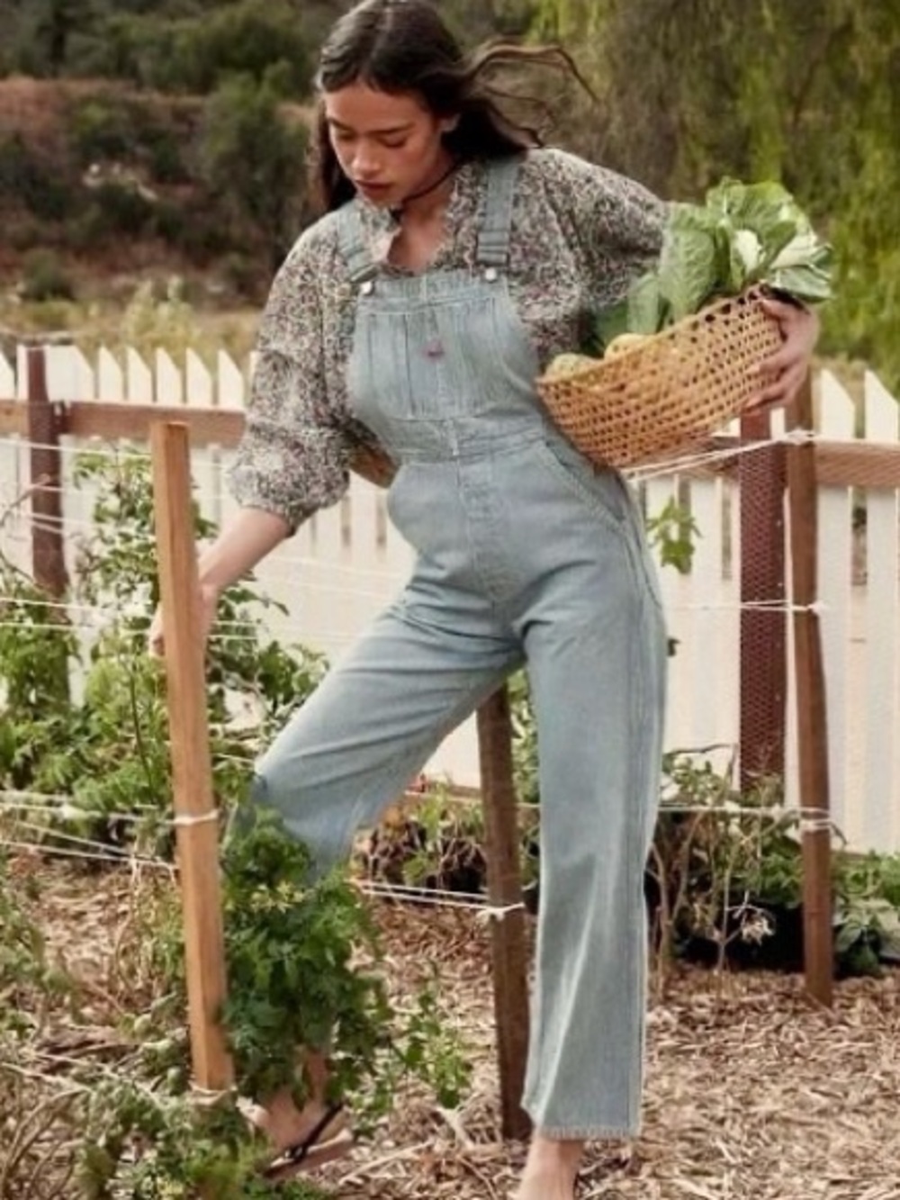 DÔEN Myrtle Overall Hickory Stripe in Medium Blue | Size 25